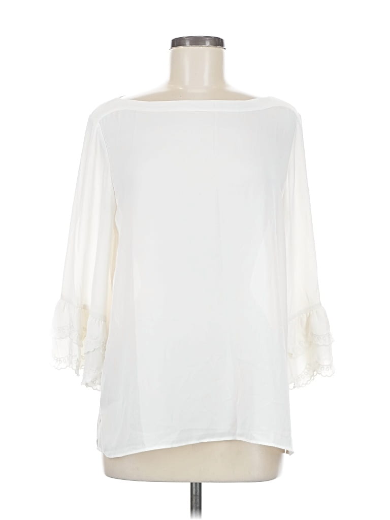 Pre-owned Ann Taylor Loft Outlet 3/4 Sleeve Blouse In White