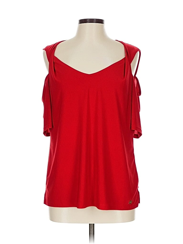 Pre-owned Anne Klein Sleeveless Top Red Cold Shoulder Neckline Tops