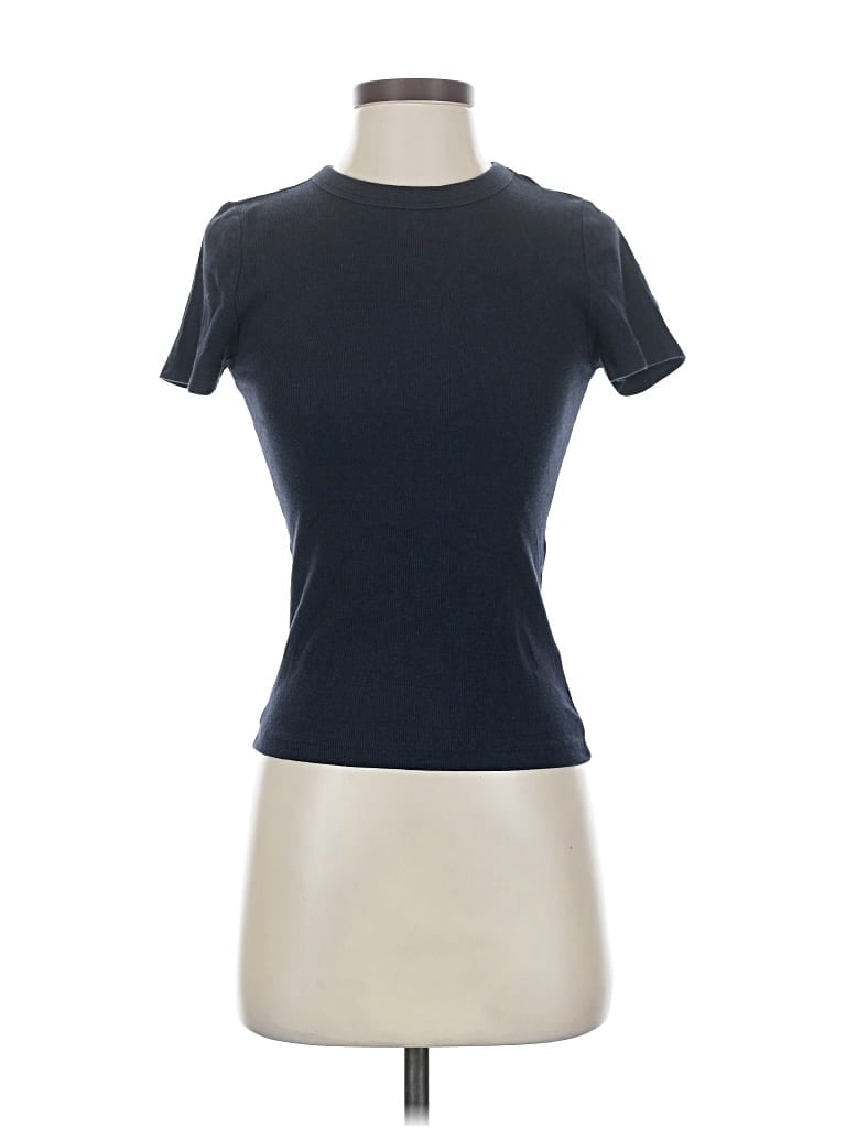 Pre-owned H&m Short Sleeve Turtleneck In Blue