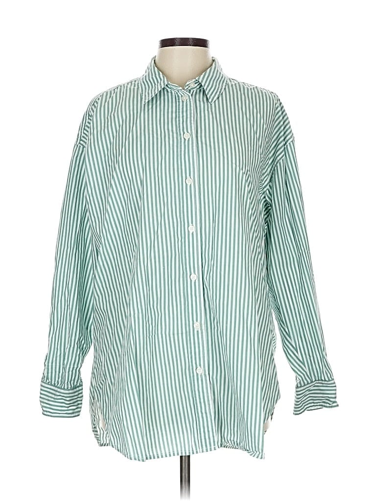 Pre-owned Universal Thread Long Sleeve Button Down Shirt In Green