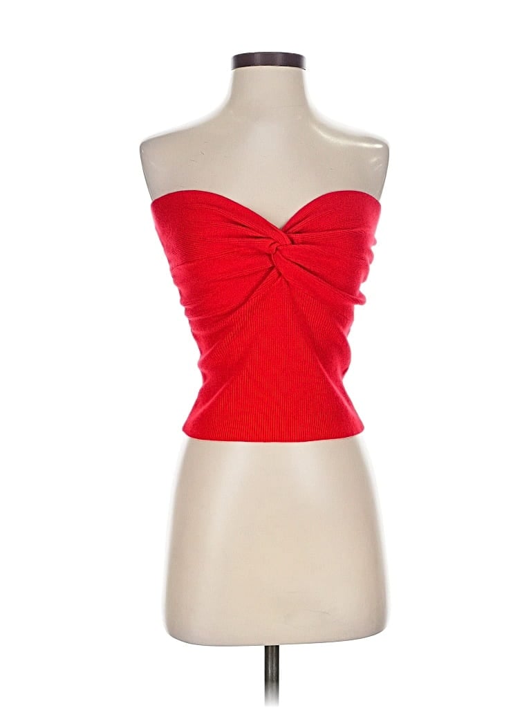 Pre-owned Unbranded Tube Top Red Strapless Neckline Tops