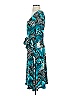 Paniz Print Teal Cocktail Dress Size 4 - photo 5