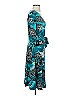 Paniz Print Teal Cocktail Dress Size 4 - photo 4