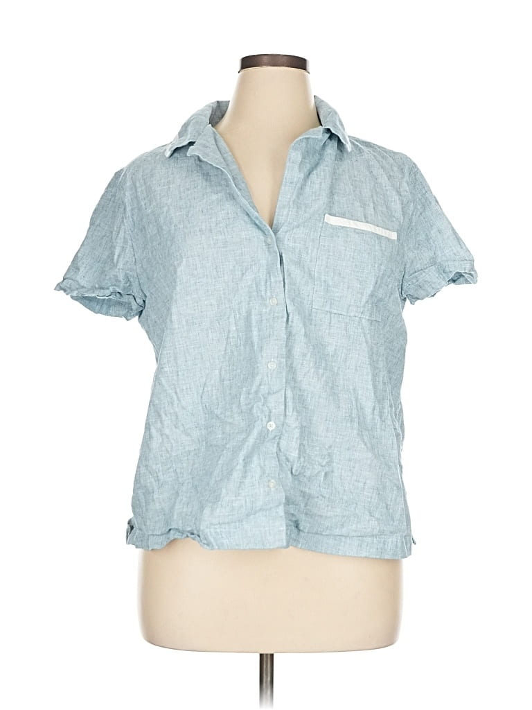 Pre-owned Soma Short Sleeve Button Down Shirt In Blue