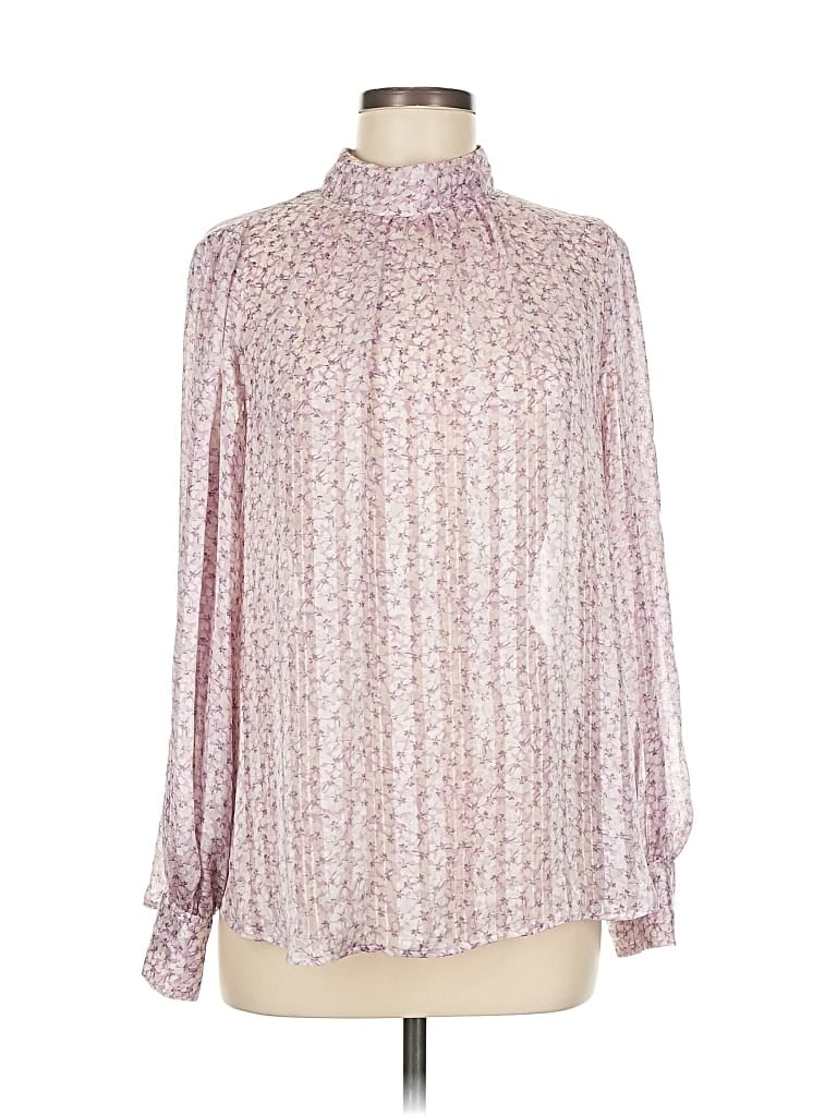 Pre-owned H&m Long Sleeve Blouse In Pink