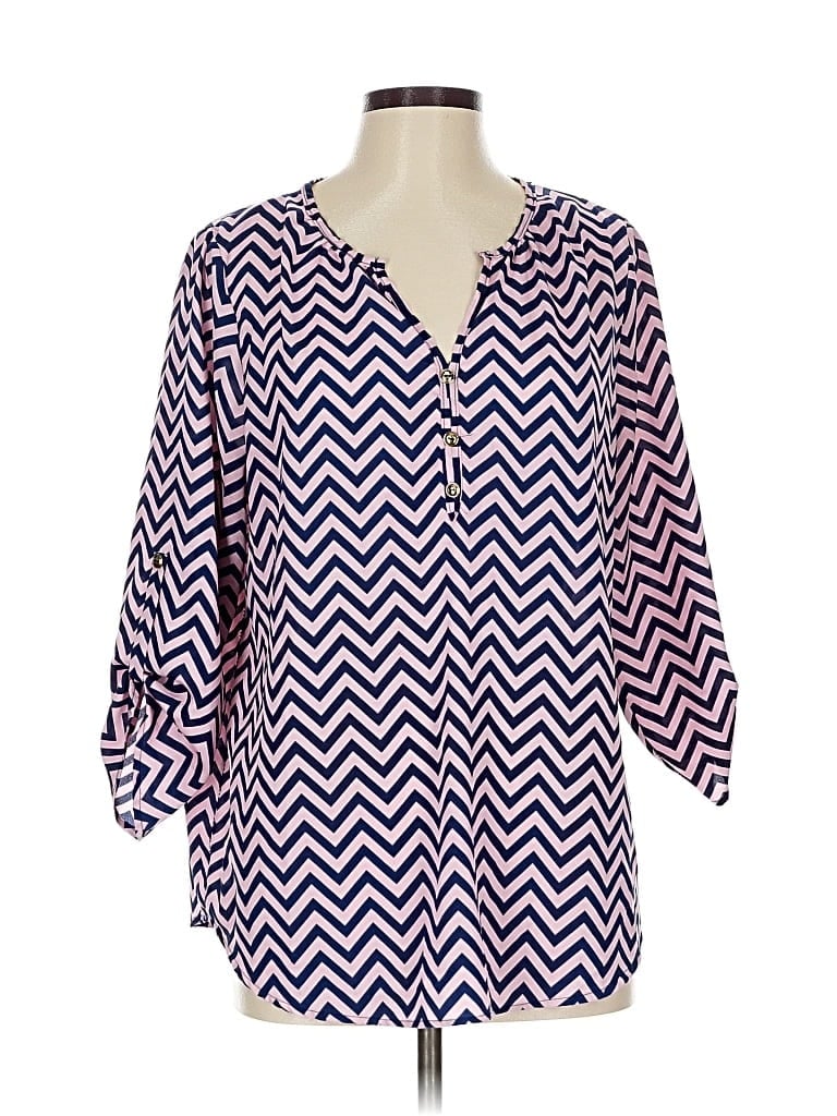 Pre-owned Espresso 3/4 Sleeve Blouse In Purple