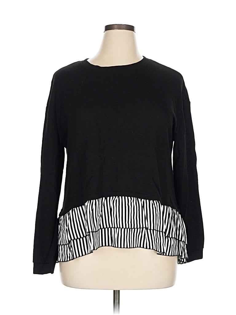 Pre-owned Angels Long Sleeve Top Black Crew Neck Tops