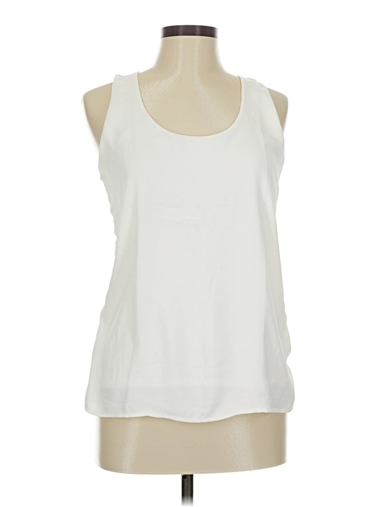Pre-owned Ann Taylor Sleeveless Blouse In White