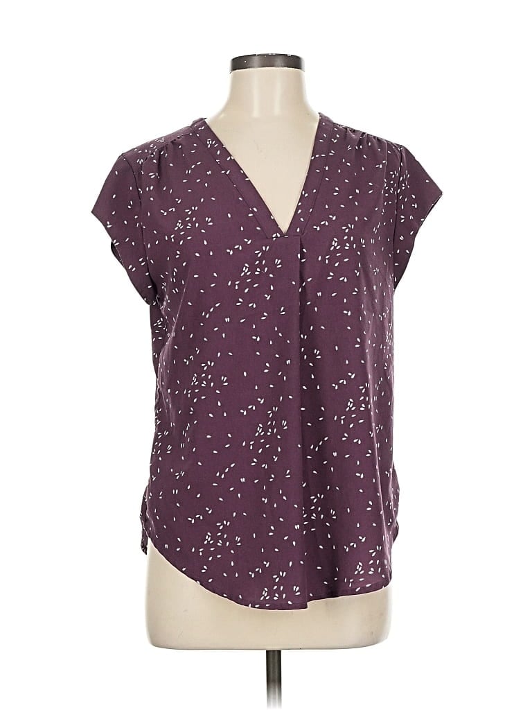 Pre-owned Fun2fun Short Sleeve Blouse In Purple