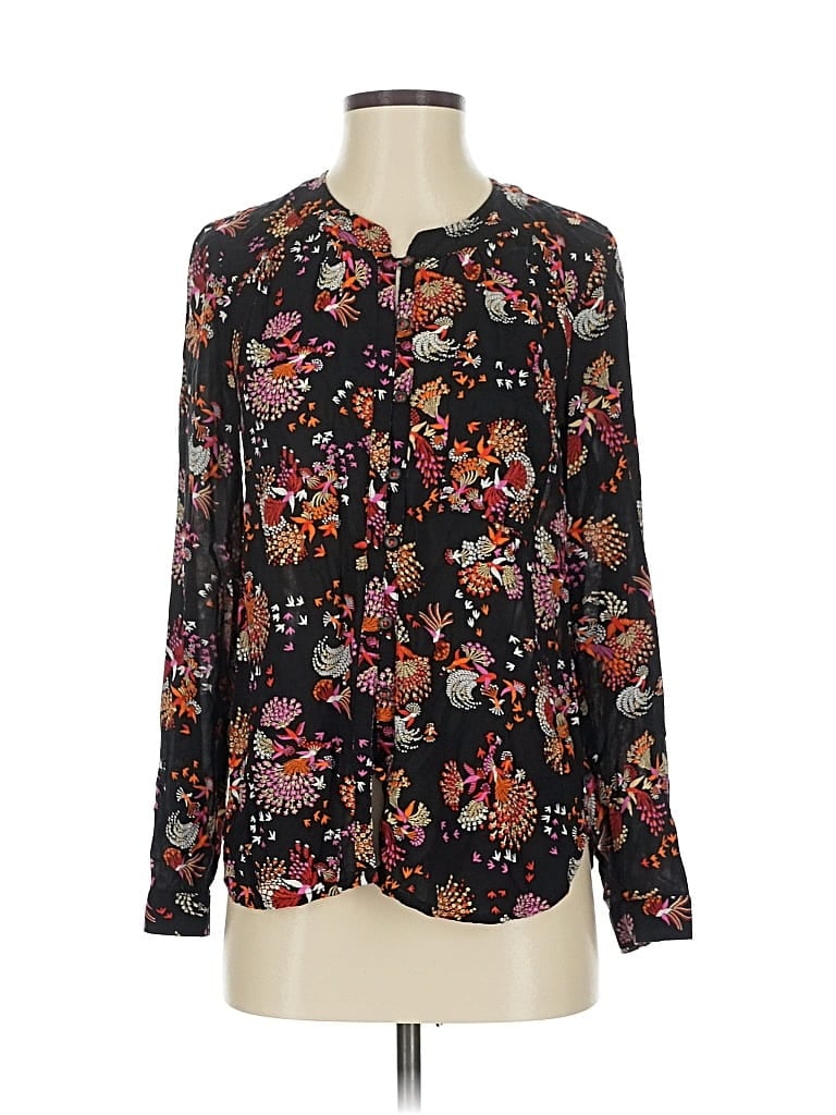 Pre-owned 52 Conversations By Anthropologie Long Sleeve Blouse In Black