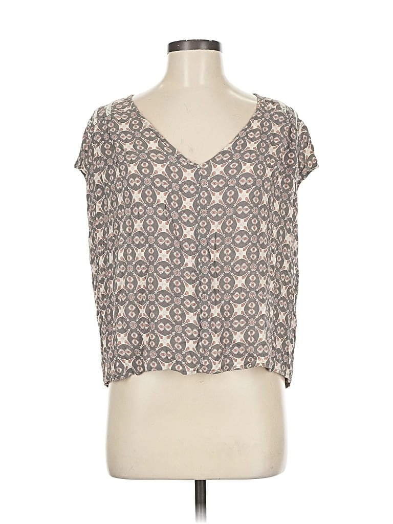 Pre-owned Lovestitch Short Sleeve Blouse In Gray