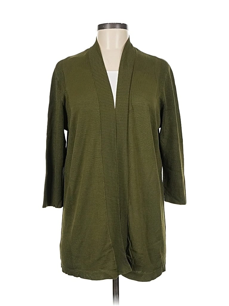 Pre-owned Ann Taylor Factory Cardigan Sweater In Green