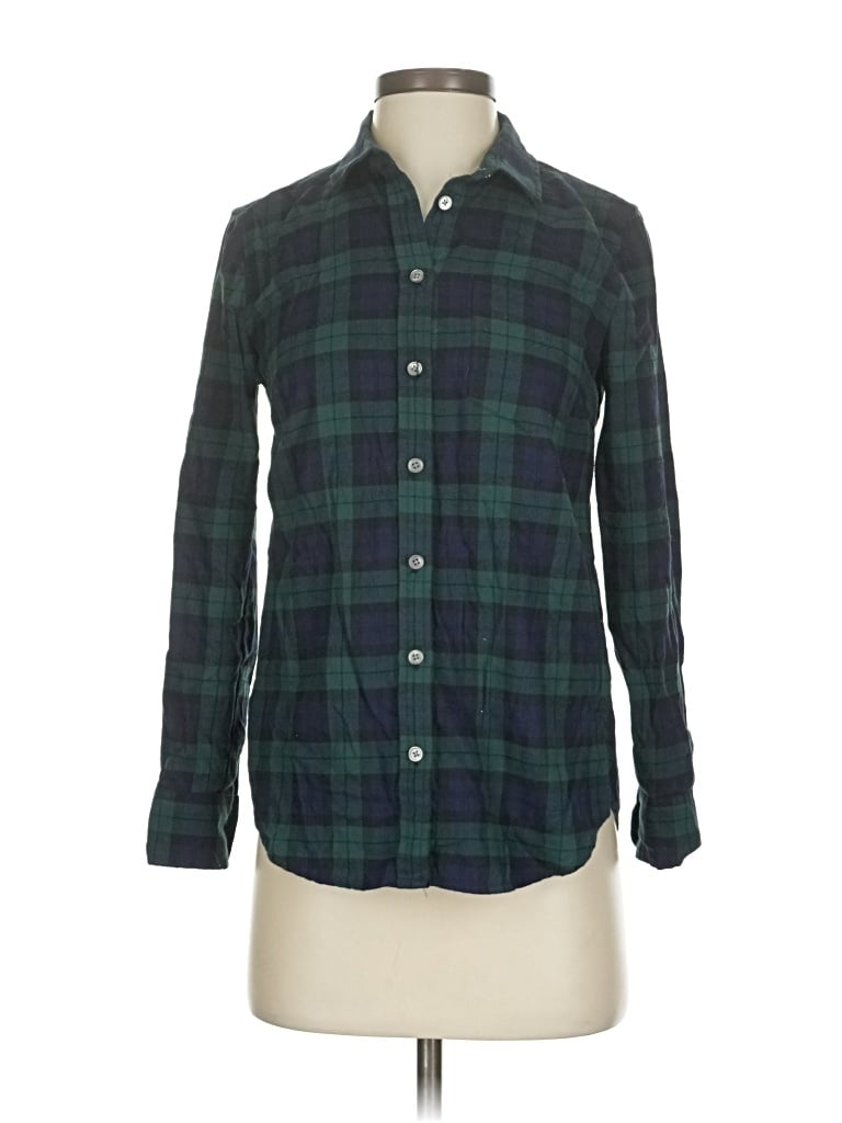 Pre-owned J.crew Factory Store Long Sleeve Button Down Shirt In Green