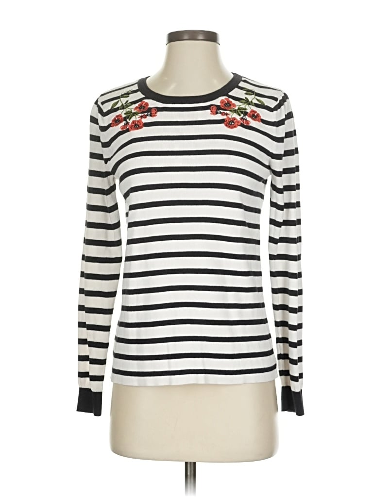 Pre-owned Ann Taylor Loft Pullover Sweater In White