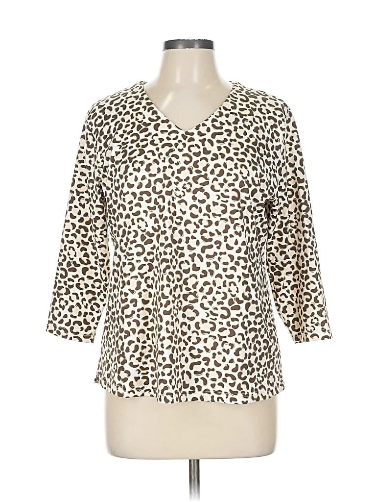 Pre-owned Lulu-b 3/4 Sleeve T-shirt In White