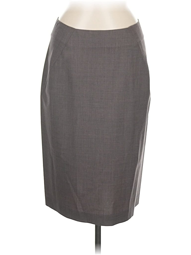 Pre-owned Theory Wool Skirt In Gray