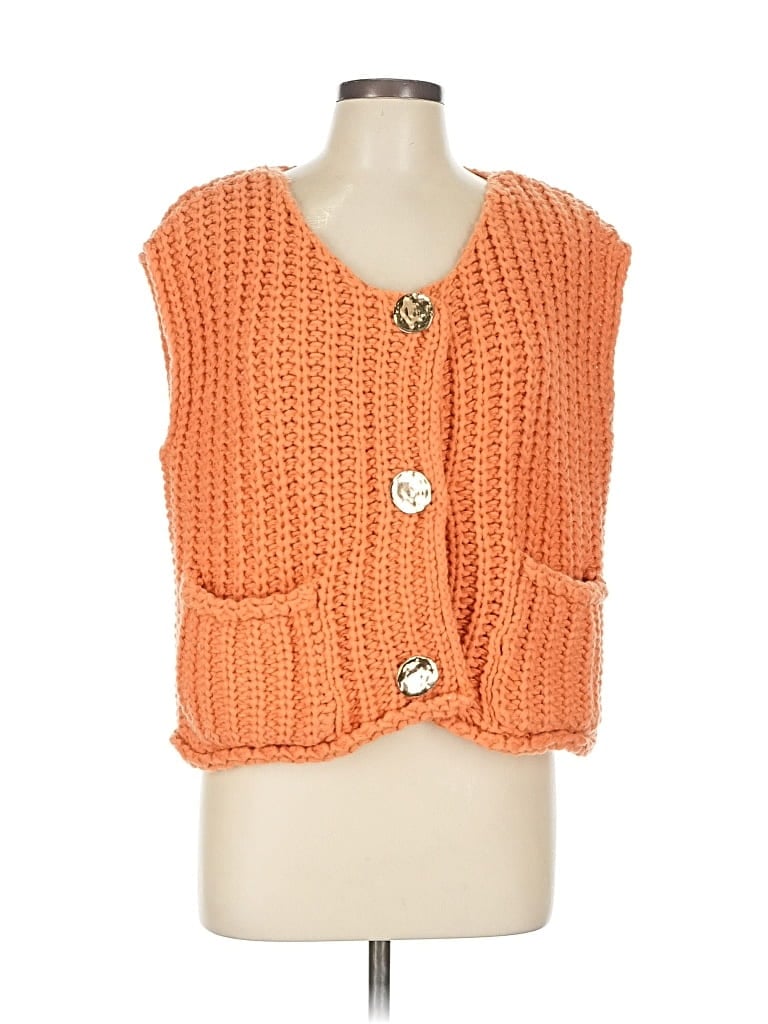 Pre-owned Unbranded Cardigan Sweater In Orange