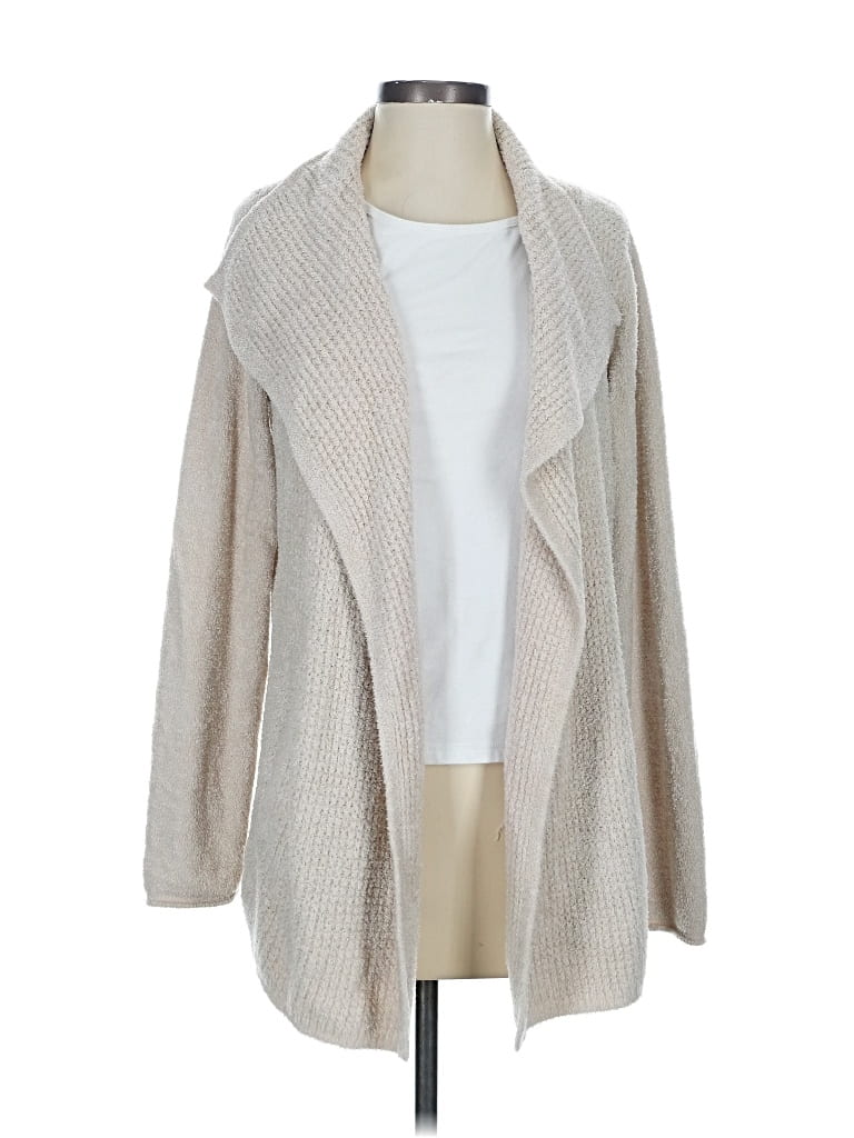 Pre-owned Barefoot Dreams Cozychic Lite Cardigan Sweater In Brown
