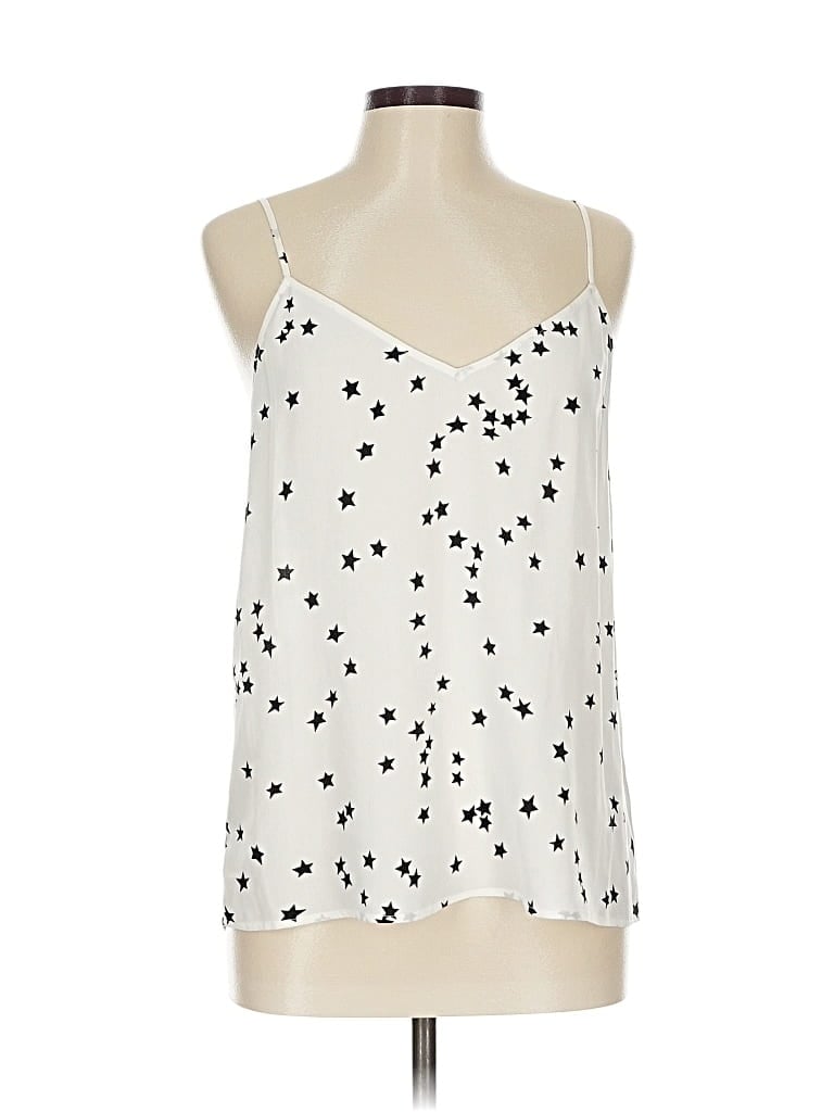 Pre-owned Equipment Sleeveless Silk Top Ivory Halter Neckline Tops In White