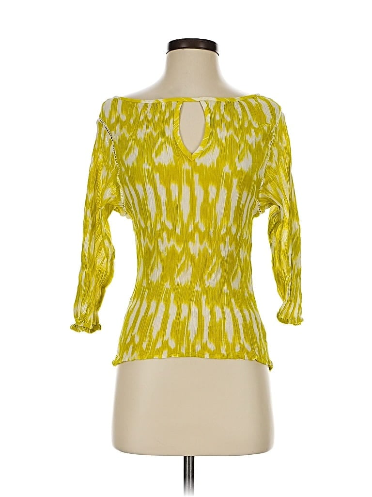 Pre-owned Trina Turk 3/4 Sleeve Blouse In Yellow