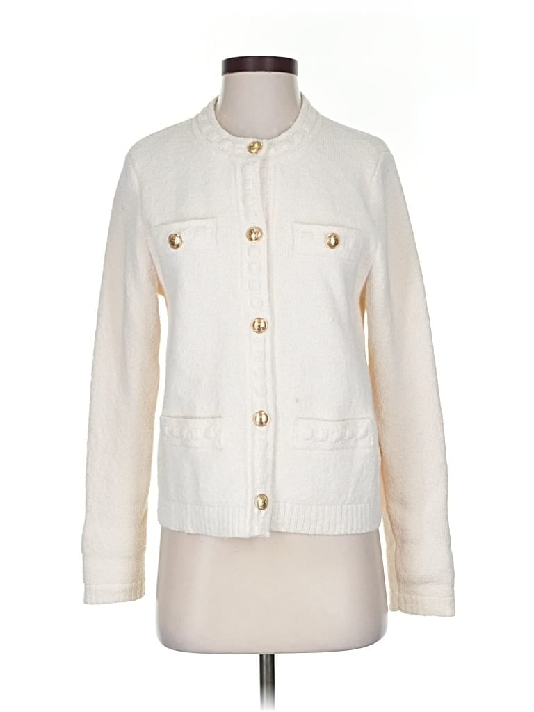 Pre-owned H&m Cardigan Sweater In White