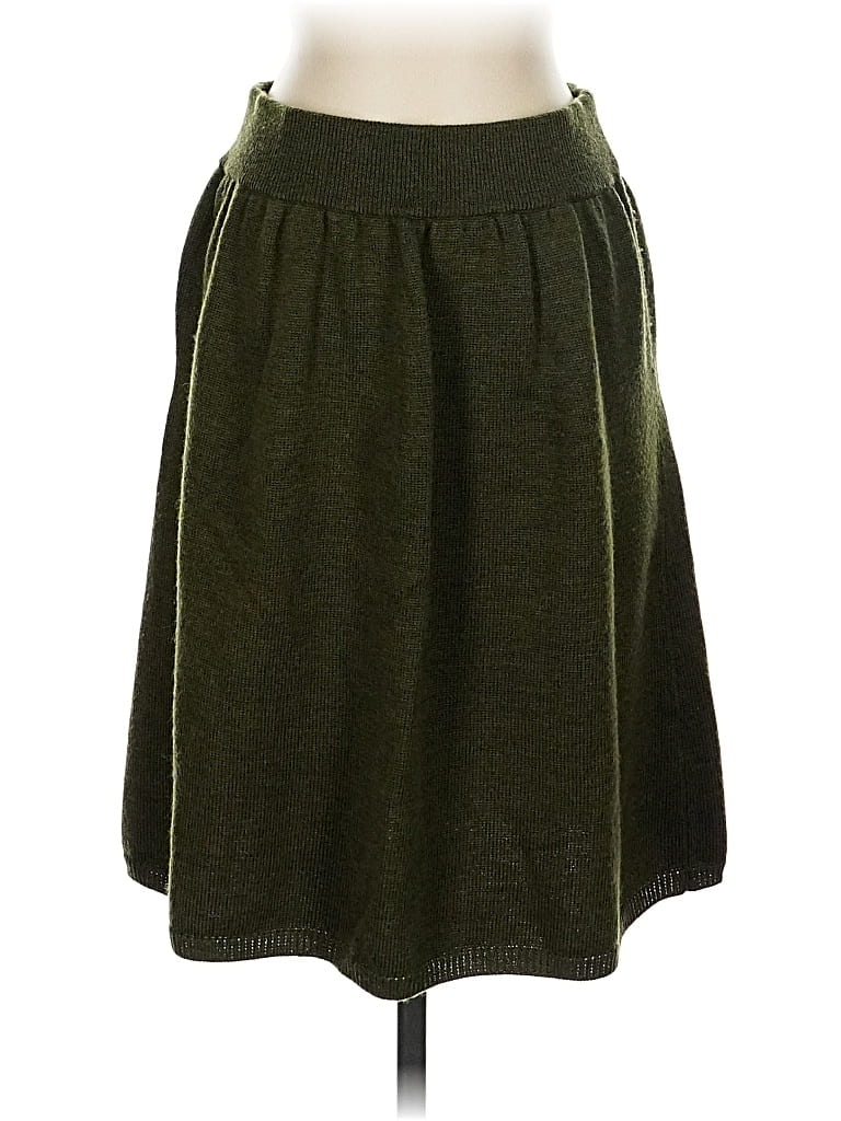 Pre-owned Eileen Fisher Wool Skirt In Green