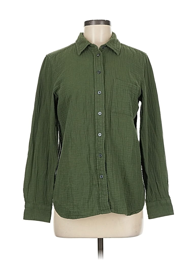Pre-owned J.crew Factory Store Long Sleeve Button Down Shirt In Green