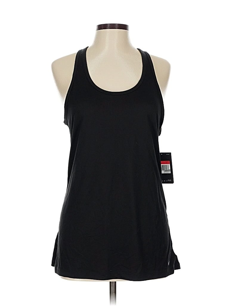 Nike Tank Top Black Halter Neckline Tops In Black
