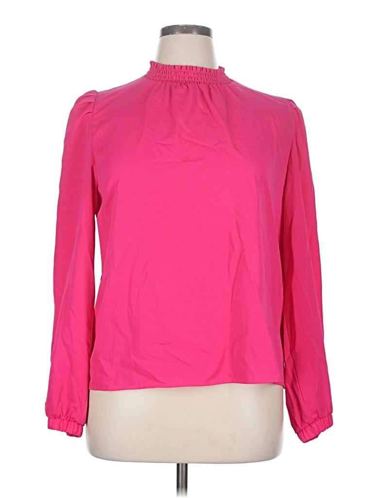 Pre-owned Melloday Long Sleeve Blouse In Pink
