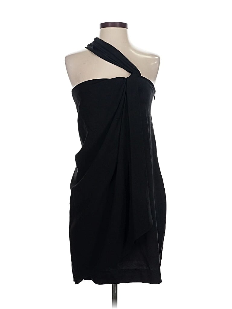 Pre-owned Diane Von Furstenberg Sleeveless Silk Top Black One Shoulder Neckline Tops
