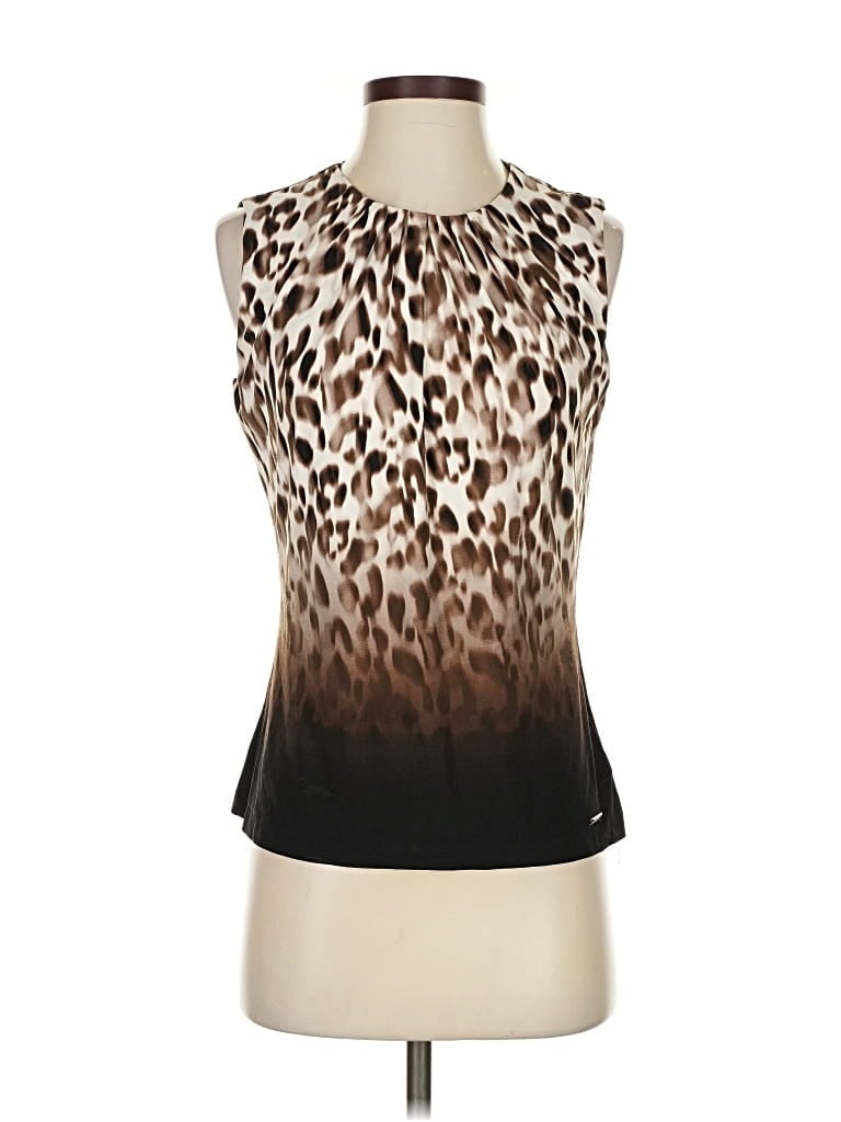 Pre-owned Calvin Klein Sleeveless Blouse In Brown