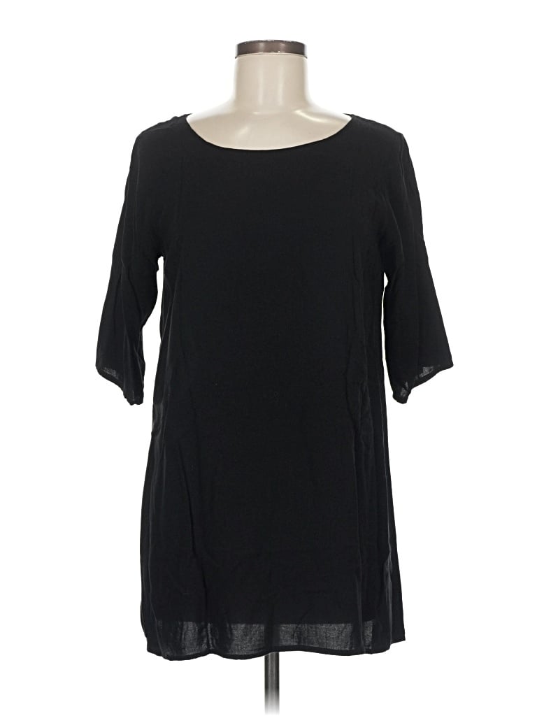 Pre-owned American Apparel 3/4 Sleeve Top Black Boatneck Tops