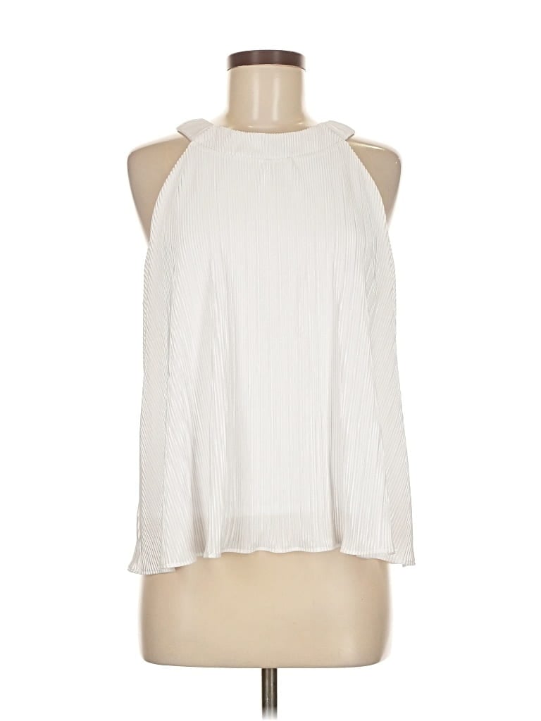 Pre-owned Dkny Sleeveless Blouse In White