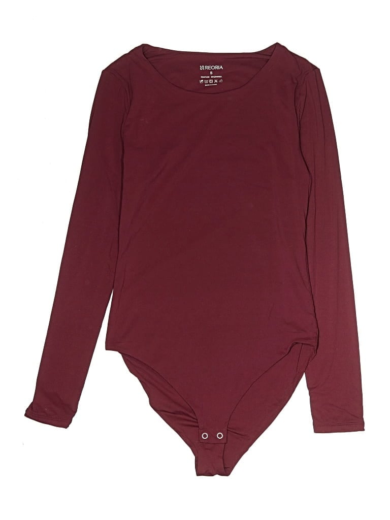 Pre-owned Reoria Bodysuit In Burgundy