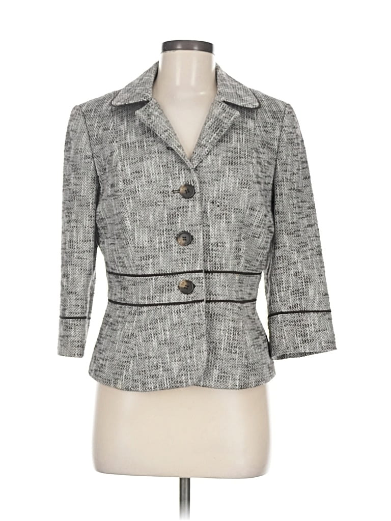 Pre-owned Ann Taylor Loft Blazer Jacket In Gray
