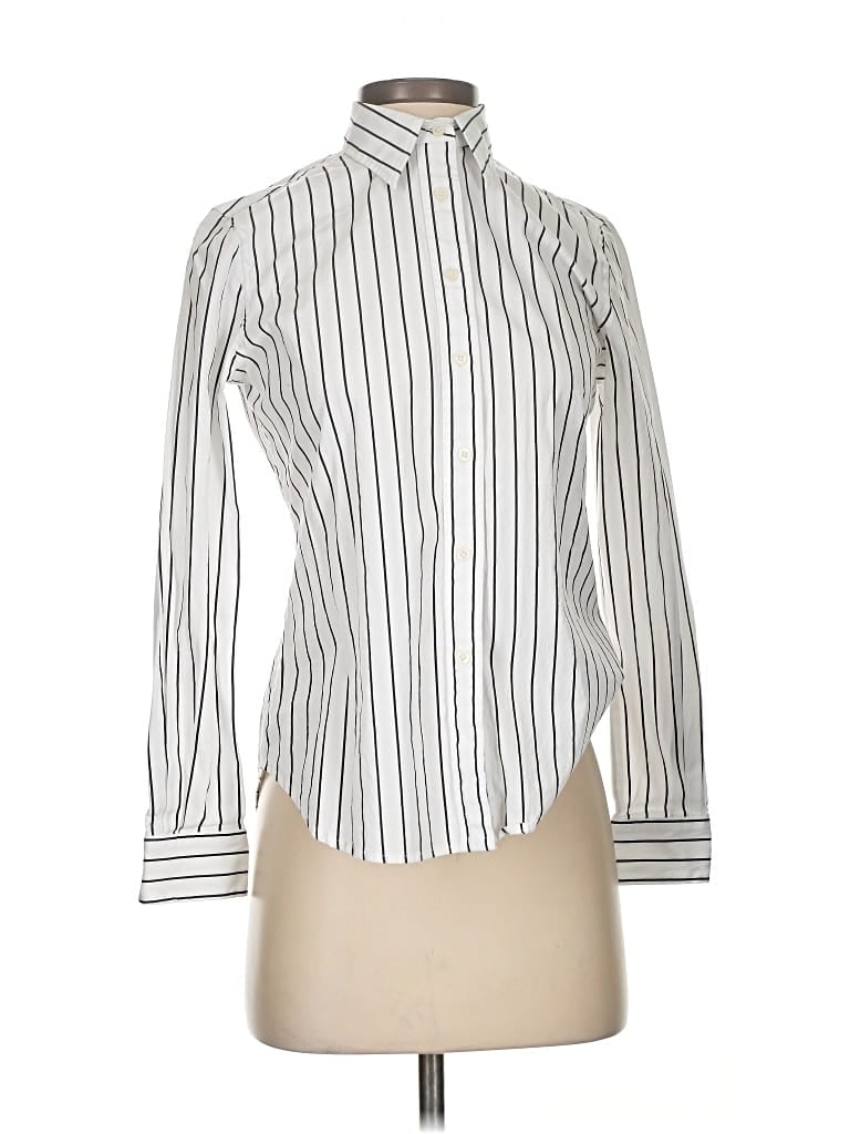 Pre-owned Polo Ralph Lauren Long Sleeve Blouse In White