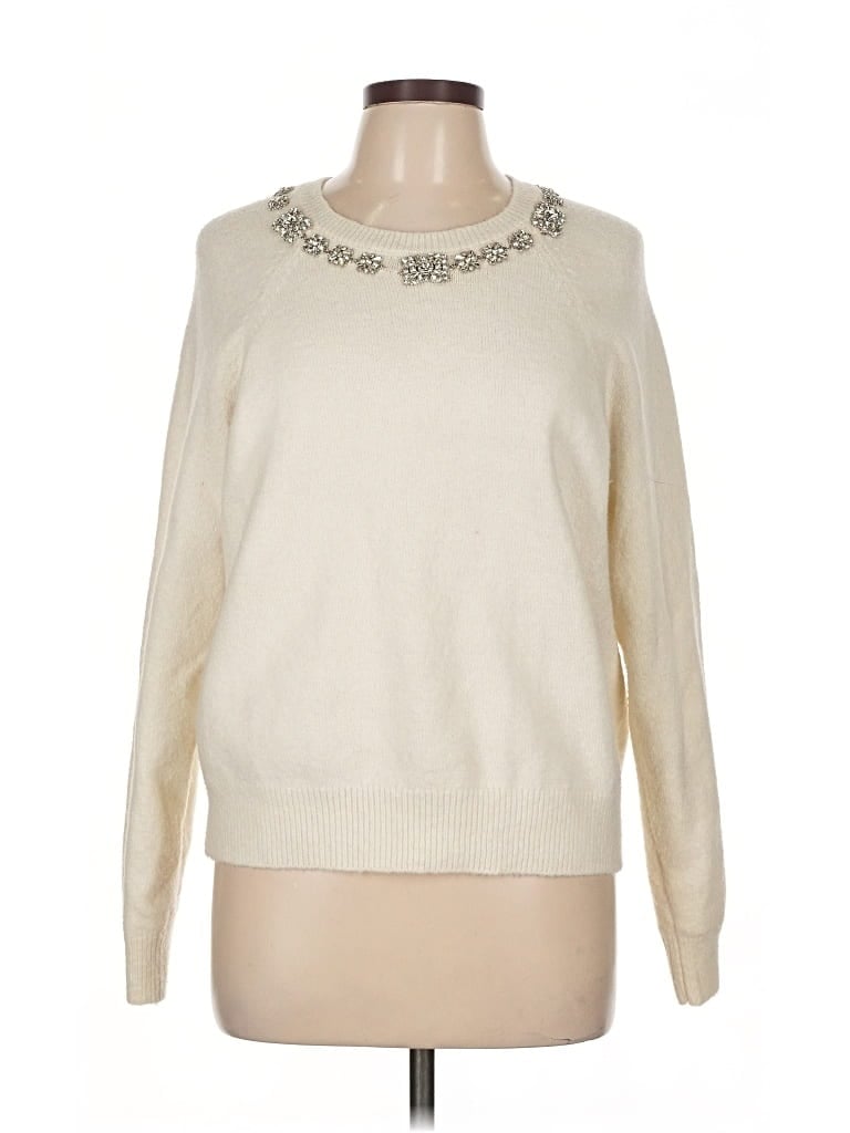 Pre-owned Express Pullover Sweater In White