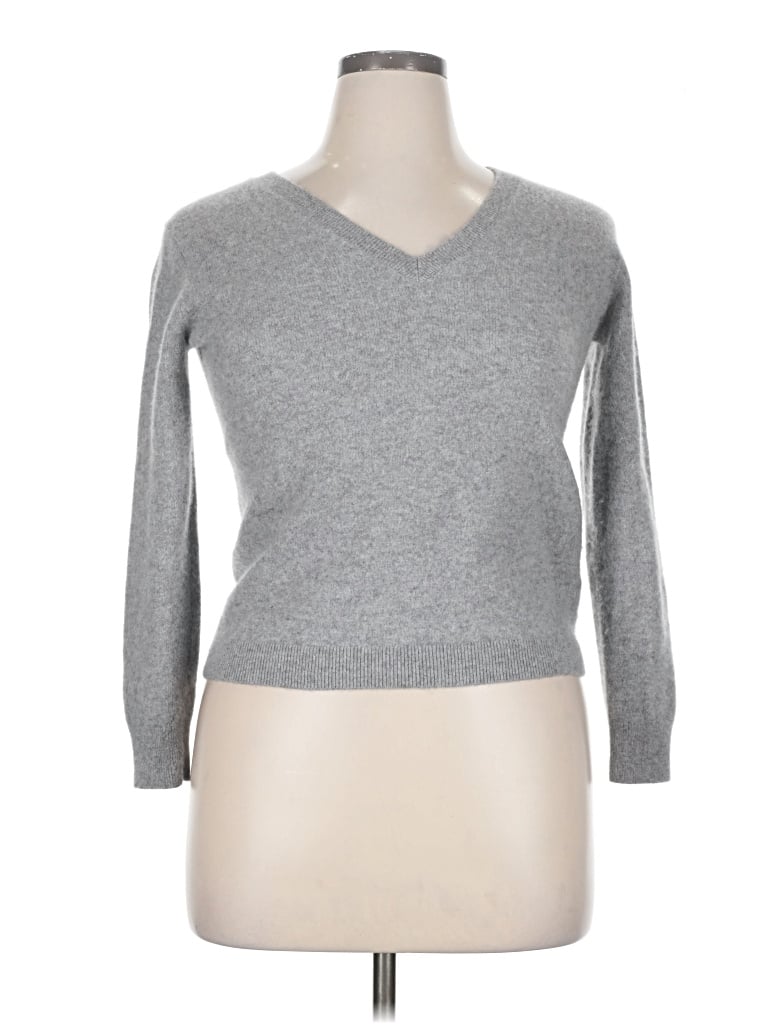 Pre-owned Nordstrom Cashmere Pullover Sweater In Gray