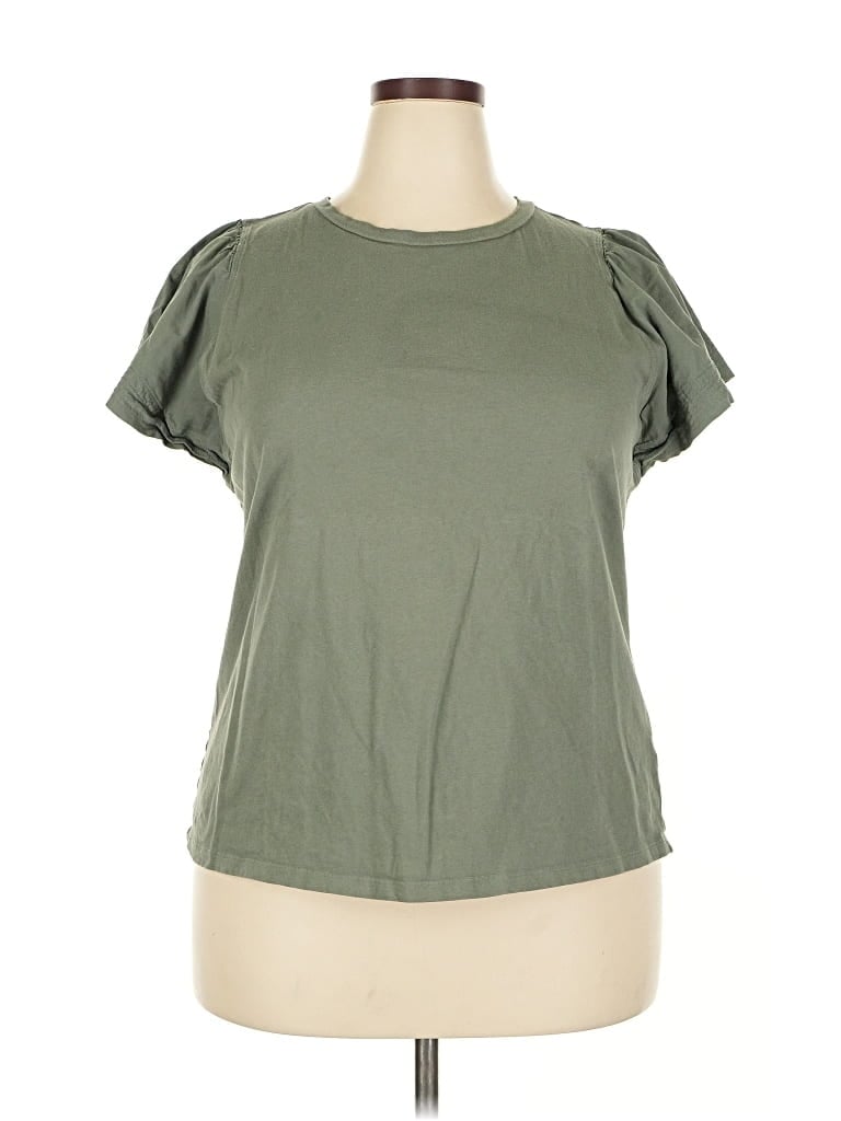 Pre-owned Maurices Short Sleeve Top Green Keyhole Neckline Tops