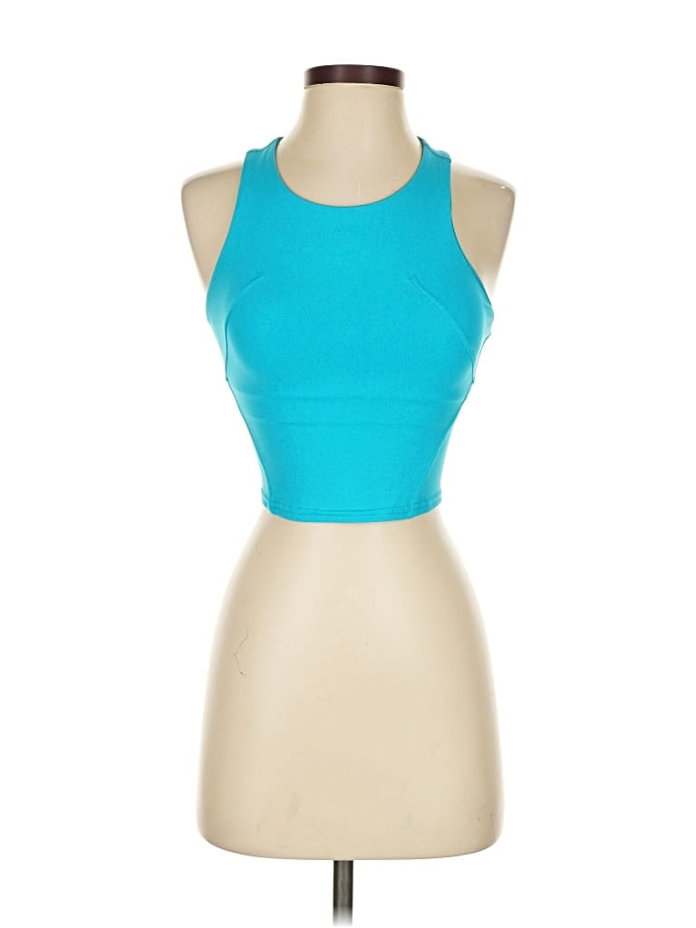 Pre-owned Lululemon Athletica Tank Top Blue Halter Neckline Tops