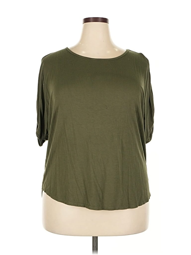 Pre-owned Maurices Short Sleeve Top Green Scoop Neck Tops