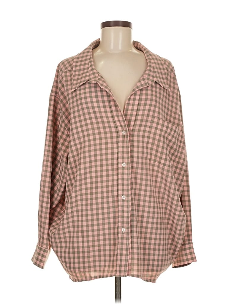 Pre-owned Vici Long Sleeve Blouse In Brown