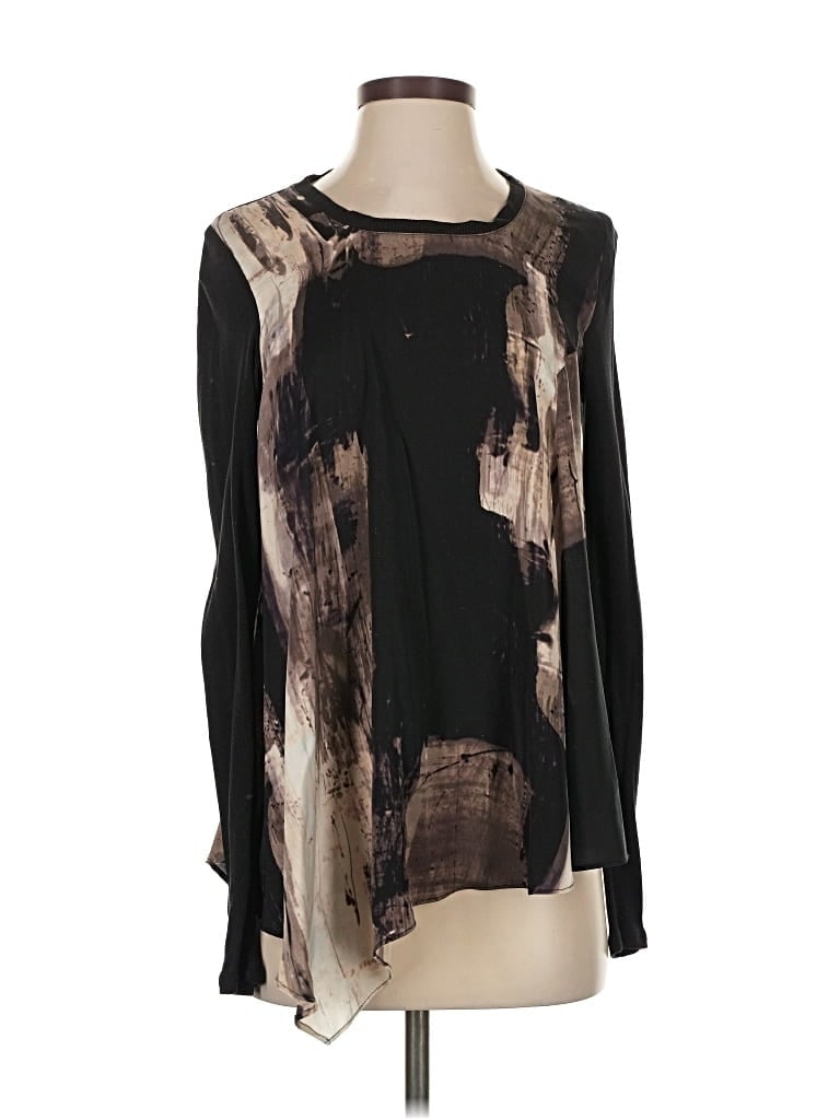 Pre-owned Simply Vera Vera Wang Long Sleeve Blouse In Black