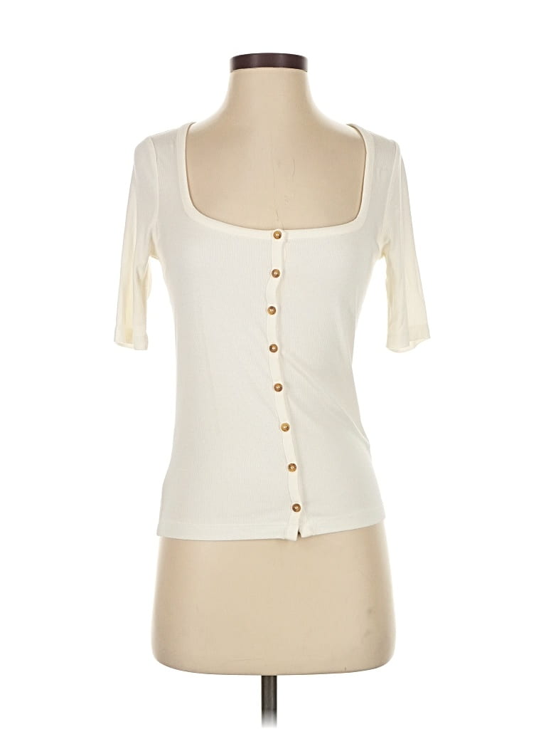 Marine Layer Short Sleeve Henley Shirt In White