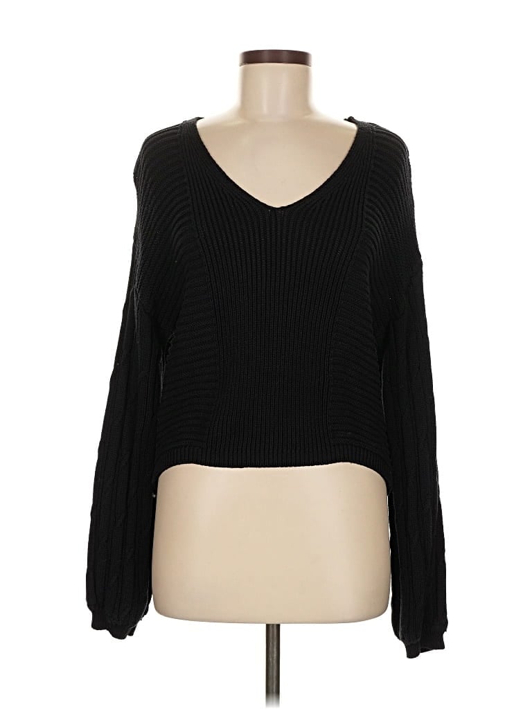 Pre-owned Free People Pullover Sweater In Black