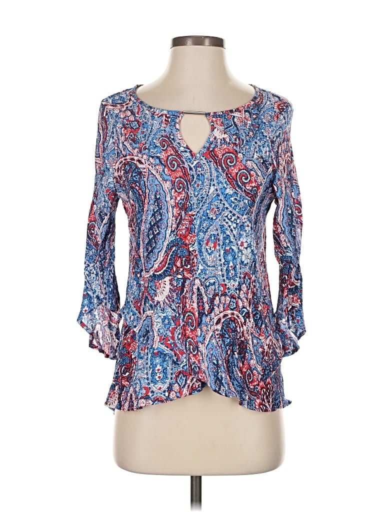 Pre-owned Ruby Rd. 3/4 Sleeve Blouse In Blue