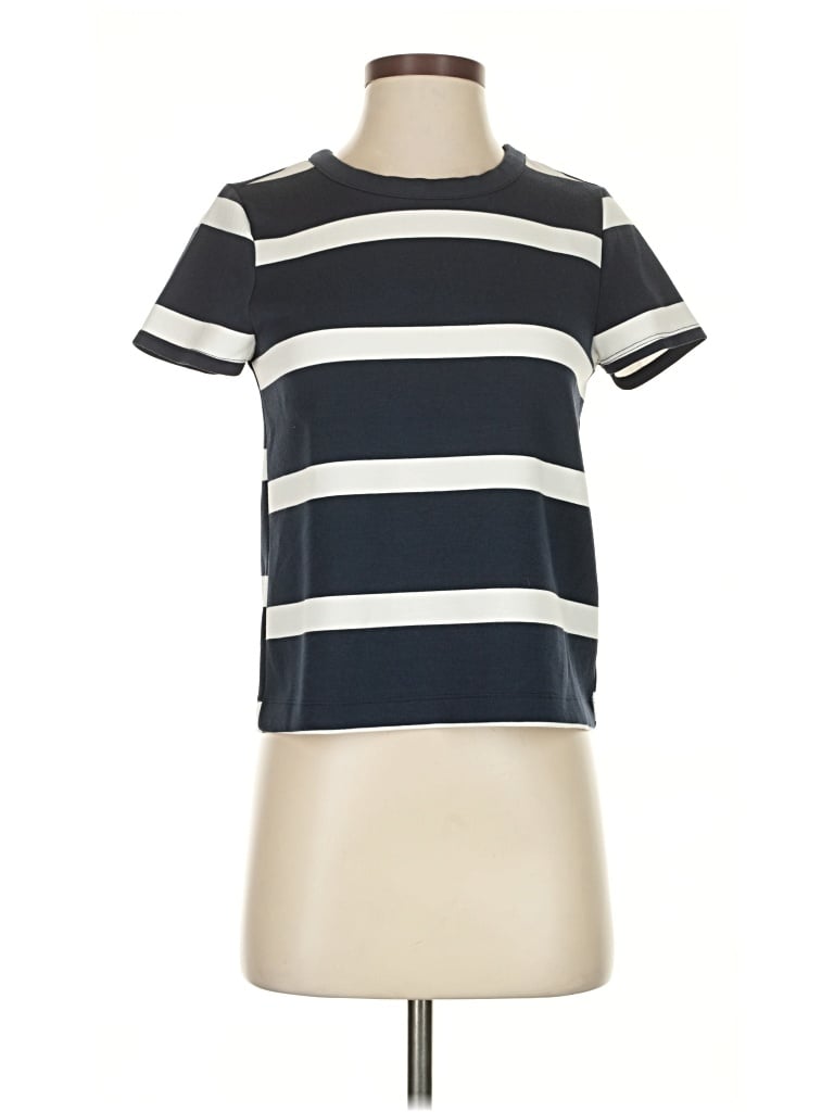 Pre-owned Cable & Gauge Short Sleeve Top Black Crew Neck Tops