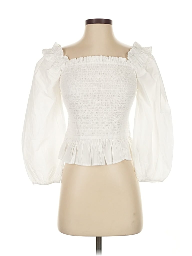 The Drop 3/4 Sleeve Blouse In White