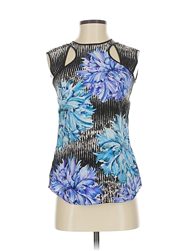 Pre-owned Peter Pilotto Sleeveless Silk Top Blue Halter Neckline Tops