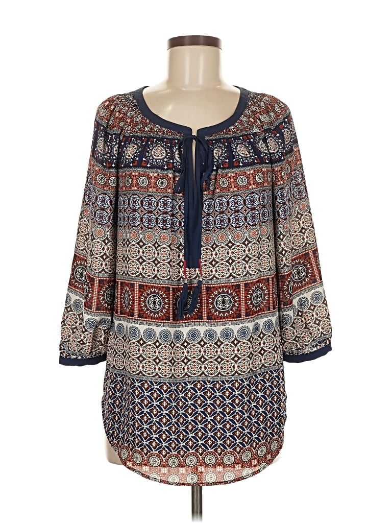 Pre-owned Daniel Rainn 3/4 Sleeve Blouse In Blue